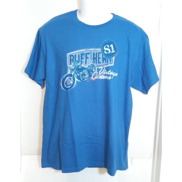 Ruff Hewn Vintage Customs Men's Blue T-Shirt Large - Picture 1 of 4
